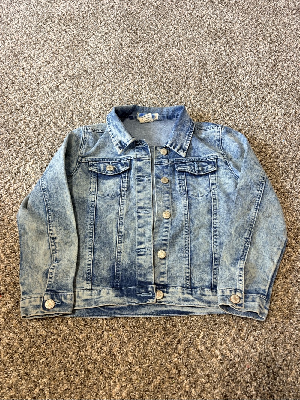 Light Wash Kids Denim Jacket with Button Front